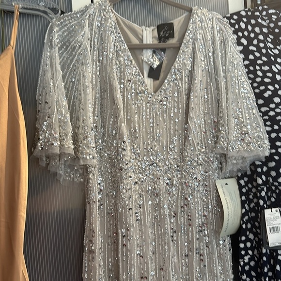 ✔️#63B Brand new with tags Adrianna Papell beaded capelet dress in I it Bscot - Picture 14 of 16